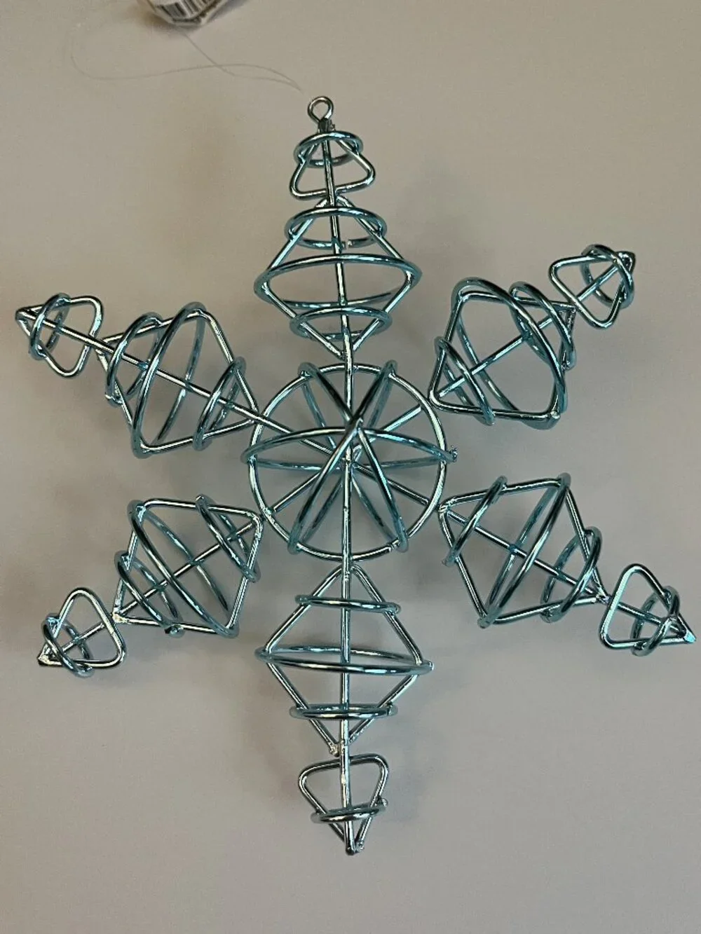Crate & Barrel Blue Snowflake Christmas Tree Ornament